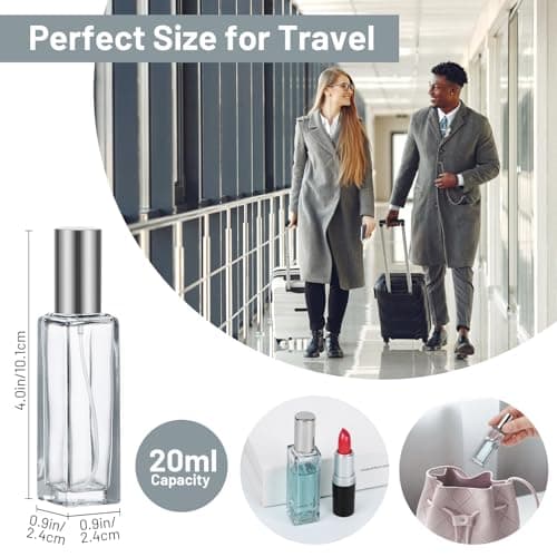 Segus Perfume Bottle Refillable Spray, 2 Pcs 20ml Aftershave Travel Bottle, Empty Glass Perfume Spray Bottles, for Purse, Handbag, Pocket and Luggage (Grey) — view 2
