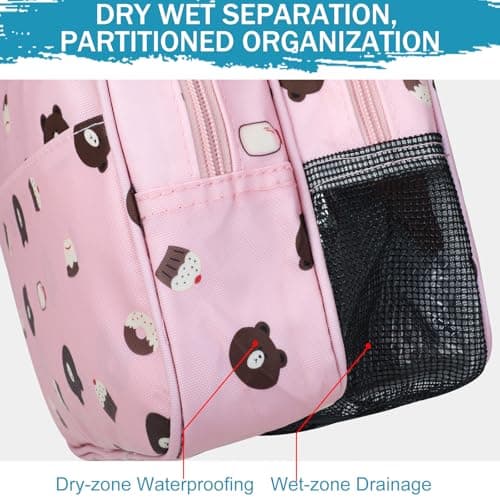 wordmouk Toiletry Bag Wet and Dry Separation Double-Layer Large Cosmetic Bag Travel Makeup Bag Water-Resistant Hanging Toiletry Wash Bags Toiletries Organizer Toilet Bags for Swimming Gym Trip — view 4