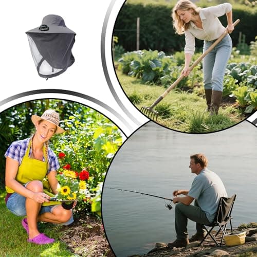 Hat with Fan Sun Protection Rechargeable Dark Gray — view 5