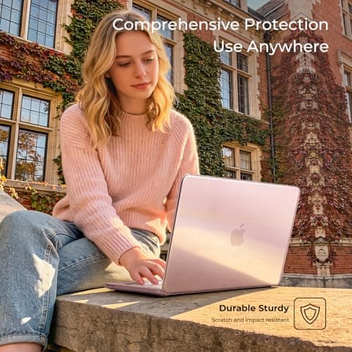 EooCoo for MacBook Neo Case 13 inch 2026 A3404 A18-Pro Crystal Pink — view 2