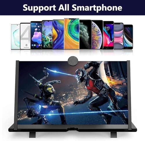 Goevcclei 14" Inch phone magnifier screen,HD Phone Amplifier with Folding Stand Holder Portable Movie Video Game Enlarger 3d Movies Phone Projector Gadgets for Gifts — view 3