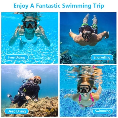 AOOSA Snorkel Mask, Men Women Tempered Glass Diving Mask — view 6