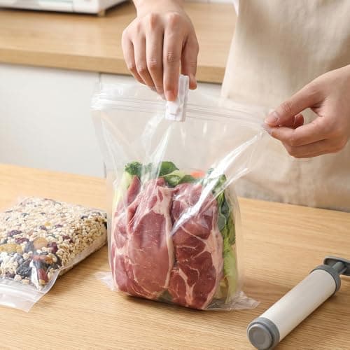30Pcs Vacuum Storage Bags Sealing Clip, Reusable Zipper Labor Saver Sliding Grip Snack Bag Sealing Clips Efficient Bag Sealer Grip for Clothes Bedding and Food Preservation — view 5