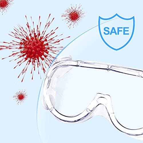 Frienda 6 Pack Safety Goggles for Work Protective Vent Safety Glasses Anti-fog Chemical Splash Resistant Goggle Clear Adjustable Goggles for Home Lab Workplace Eye Protection — view 3