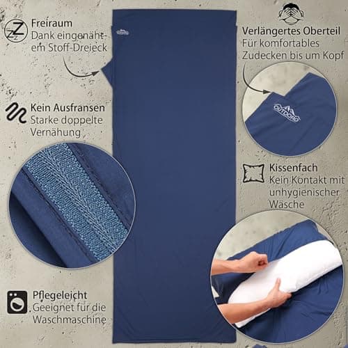 Outdoro Cabin Sleeping Bag - Only 210 g of Innovative Microlight Microfibre - Ultra-Light Travel Sleeping Bag - Small, Thin, and Compact - Lining, Travel Sheet — view 4