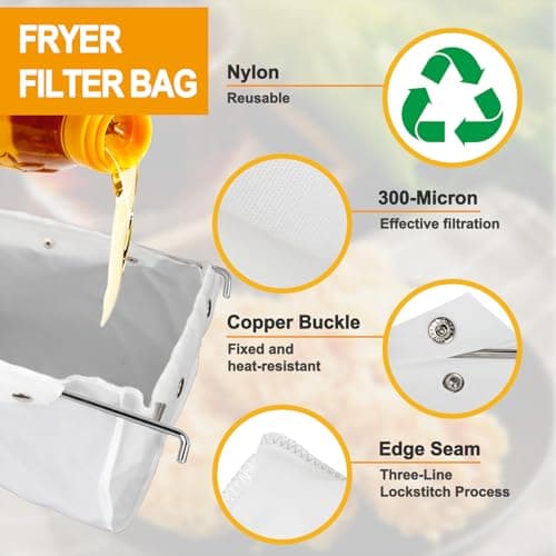 CARGEN 2PK 300 Mesh Fryer Oil Filter Bags 70lb for Commercial Restaurant — view 2
