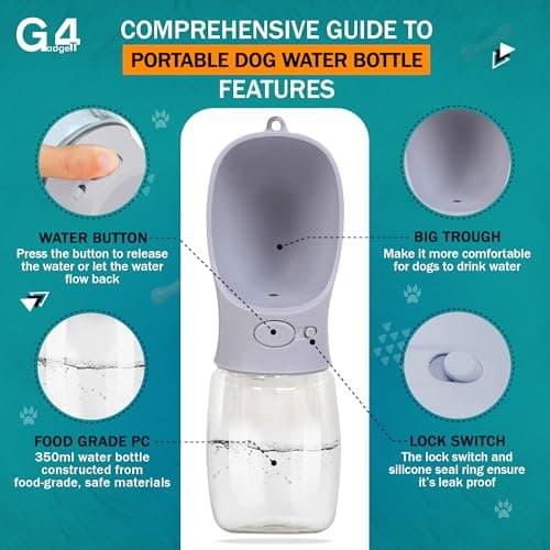 Dog Water Bottle 350ml Leak-Proof Pet Water Dispenser Food-Grade Antibacterial Pet Water Bottle – Leak-Proof Portable Outdoor Drinking Cup for Dogs & Cats, Travel Gift for Pets — view 3