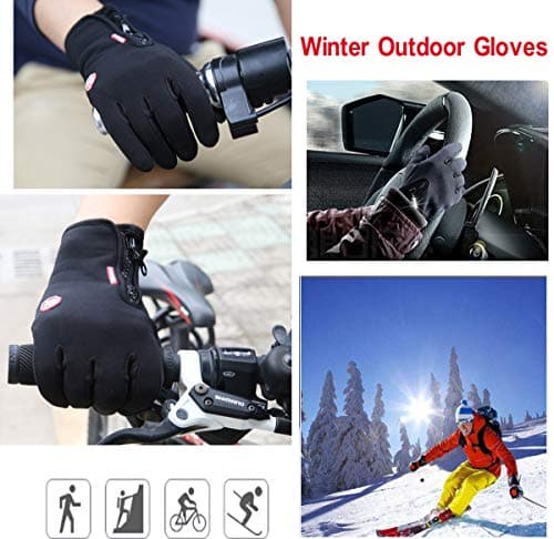 Touchsceen Fleece Insulated Gloves, Thermal Windproof Snowproof Warm Gloves Winter Sports Ski Snowboard Riding Motocycling Bike Mittens Hiking Camping Driving Gloves Purple — view 3