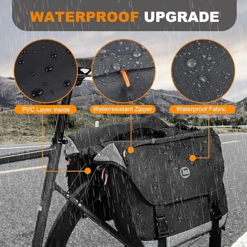 NDakter Bike Panniers, 35L Waterproof Panniers Bike Bags for Rear Rack, Expandable Double Bicycle Trunk Bag with Reflective Strips,E-Bike Panier Bag for Commute and Mountain Cycling Travel — view 3