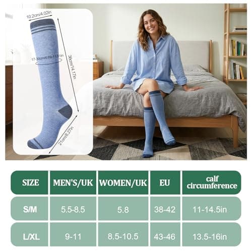 Zuimei 3 Pairs Compression Socks for Women & Men S/M — view 4