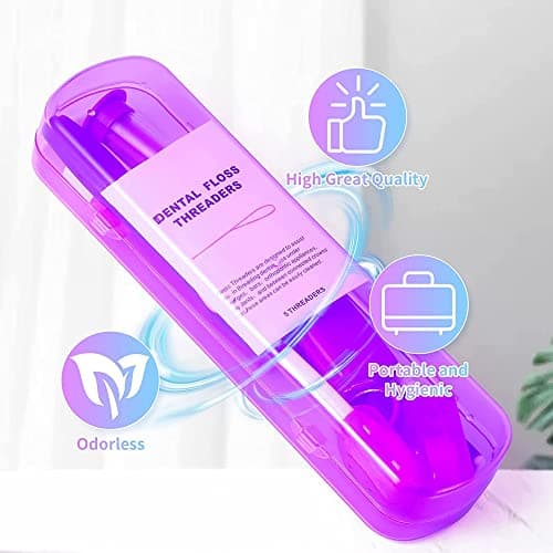 ZKSMNB Orthodontic Care Kit, Braces Kit, Portable Orthodontic Cleaning Kit, V-Brush Oral Mirror Interdental Brush Dental Floss Dental Wax Oral Care Travel 8-Piece Set (Purple) — view 2