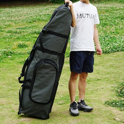 Gr8 Home Premium Wheeled Travel Golf Bag Padded Flight Cover Case with Reinforced Wheels Black Grey — view 6
