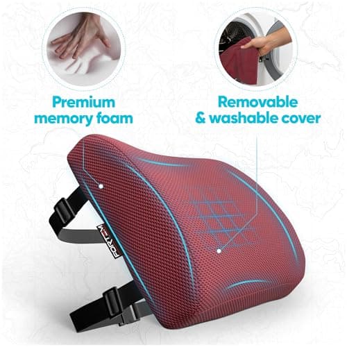 FORTEM Lumbar Support Cushion For Office Chair Back Support Pillow For Car — view 2