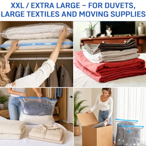 CaptainFive Vacuum Storage Bags Jumbo 6 Packs(39'' x 31.5'), Vacuum Pack Bags for Clothes, Pillows, Comforters, Duvets, Vacuum Bags for Storage for Home Organization, Moving and Storage, Space Saver — view 6