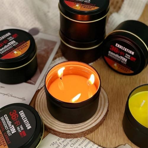 Long-Burning Emergency Candle,3 Wicks,Camping Candles Survival, Long Lasting Disaster Candle,36-Hour Survival Kit in Tin Box for Blackouts, Winter Storms, Hunting, and Camping — view 2