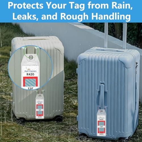10 Pcs P&O Cruise Luggage Tag Holders, Waterproof Clear Cruise Luggage Tags with Stainless Steel Loops, 2025-2026 Suitcase Tag Accessories for P&O Cruise Lines, Durable Travel Essentials — view 4