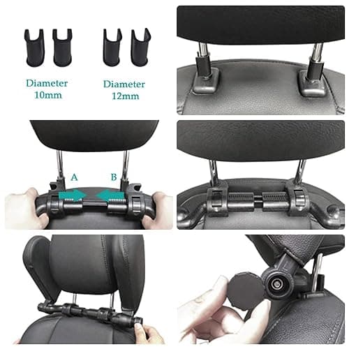 OctBird Car Seat Headrest Pillow Detachable Premium Car Head Support for Adults Car Neck Head Shoulder Sleep Cushion Adjustable Travel Sleeping Cushion for Kids Adults-37 x 28cm,Black Support Headrest — view 5