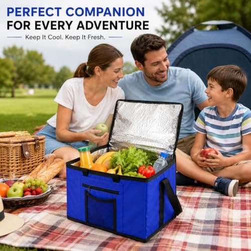 28L Extra Large Cooler Bag with Shoulder Strap, Blue — view 6