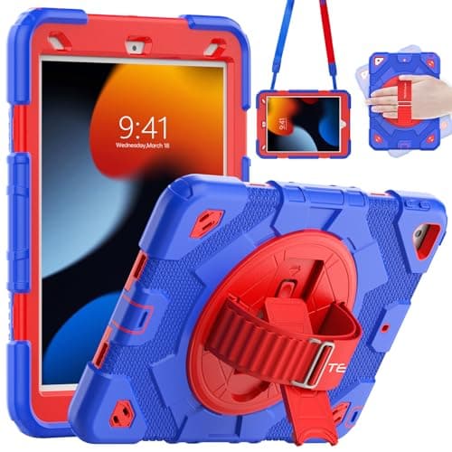 TECHGEAR SUPE Case for Apple iPad 9.7" Kids, Tough Rugged Heavy Duty with Stand, Hand & Shoulder Strap, School, Travel, Home Entertainment