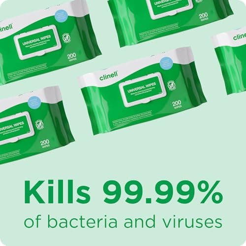 Clinell Universal Cleaning and Disinfectant Wipes for Surfaces - Pack of 200 Regular Wipes - Multi-Purpose, Kills 99.99% of Germs, Effective from 10 Seconds — view 3