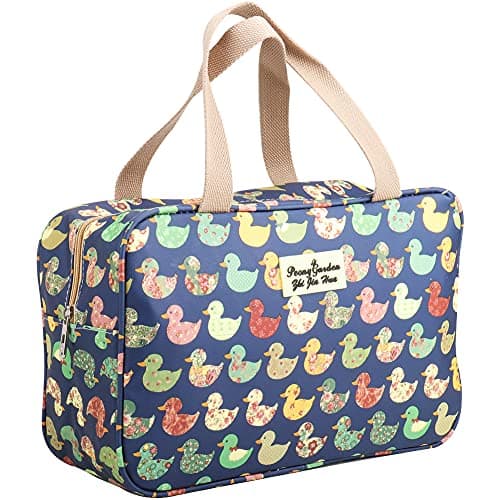 HCFGS Full Size Toiletry Bag Hand-Held Large Cosmetic Bag Travel Makeup Bag Portable Large Wash Bag Waterproof Toiletry Kit Organizer for Women & Girl (Blue Duck)