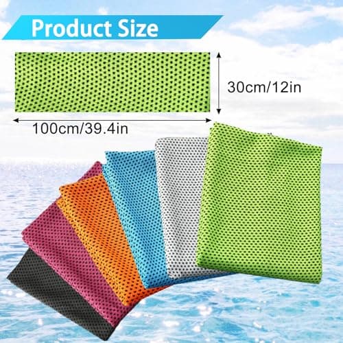 Gudemoore Cooling Towels for Neck, 6 Pack Quick Drying Towel, Cool as Ice, Soft Breathable Ice Towel for Gym, Yoga, Golf, Running, Camping, Workout, and More Activities — view 2