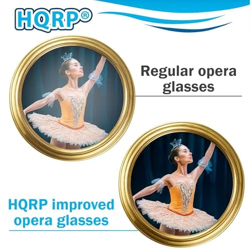 HQRP 3 x 25 Opera Glasses / Theatre Glass Binocular w/ Crystal Clear Optic (CCO) Burgundy with Gold Trim w/ Built-In Extendable Handle — view 3