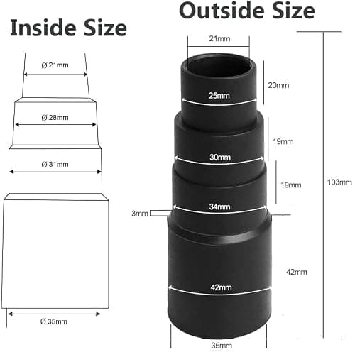3 Pcs Universal Vacuum Adapter,Vacuum Clearner Adapter for Power Tools,Sander Dust Extraction Hose Adaptor for Makita Random Orbital Sander, Jigsaw, Circular Saw Reducer (26.5mm,32.5mm,34.5mm,40.5mm) — view 5