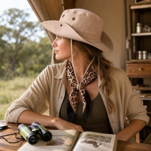 3PCS Explorer Costume, Hat and Scarf Set with Binoculars.Costume Party, Outdoor Adventure, Cos, Music Festival, Travel Photography — view 6