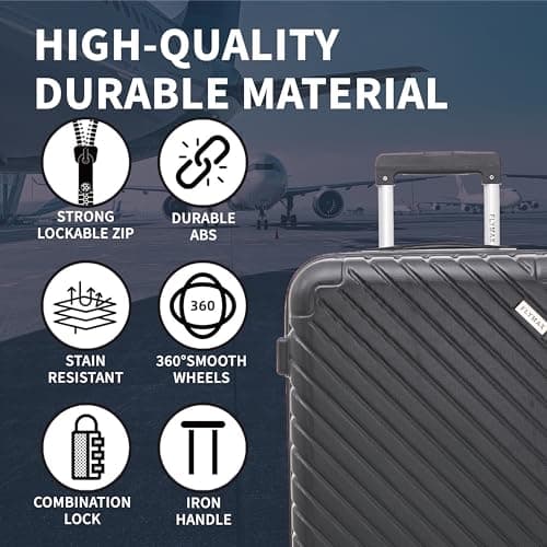 FLYMAX 24" Medium Suitcase 4 Wheel Lightweight Luggage Hard Shell ABS Travel Case Hold Check in Fits 15kg - 20kg Medium Size + 3 Digit Lock + Telescopic Handle 67 Litre Capacity — view 6