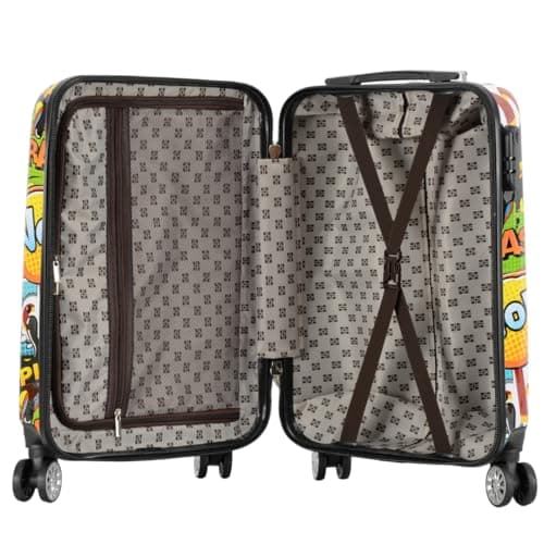 Large Size Suitcase Comic Print Hard Shell Four Wheel Expandable Luggage — view 5