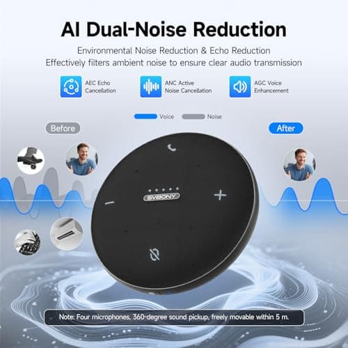 SVBONY SVHub Omni2 Portable Speakerphone for 2-6people Conference Room — view 3