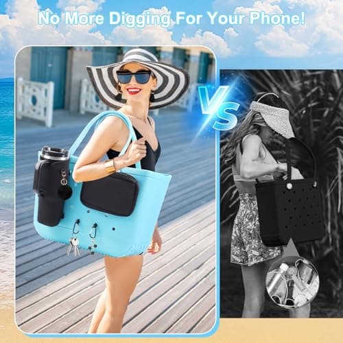 MEETI 4PCS Organizer Holder and Phone Accessory Compatible with Bogg Bag Original (Black) — view 5
