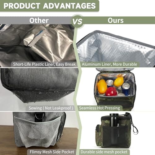 Lunch Bag for Men Mens Insulated Lunch Bag Cooler Lunch Bag for Adult Work — view 4
