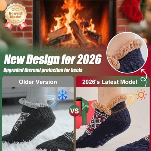 Niorasen Slipper Socks for Men/Women, Thick Thermal Non-Slip, Size 5-11 — view 4