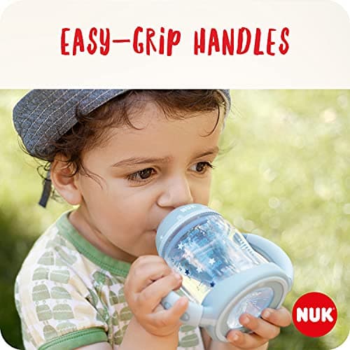 NUK First Choice Sippy Cup | 150 ml | Easy-Grab Handles & Orthodontic Silicone Spout | Leak-Proof | 6-18 Months | Anti-Colic | Temperature Control | Balloons (White) — view 5