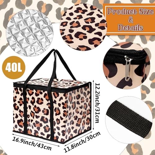 GwaOery Cooler Bag 40L Insulated Picnic Thermal Food Delivery Bag(Brown) — view 2
