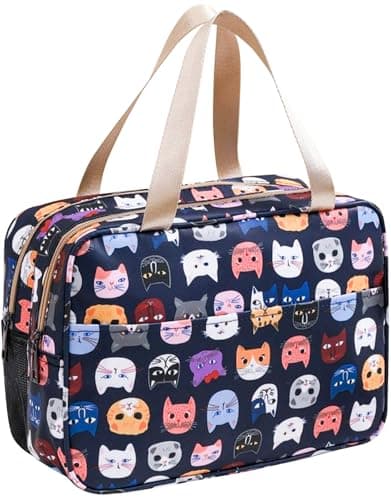 wordmouk Toiletry Bag Wet and Dry Separation Double-Layer Large Cosmetic Bag Travel Makeup Bag Water-Resistant Hanging Toiletry Wash Bags Toiletries Organizer Toilet Bags for Swimming Gym Trip