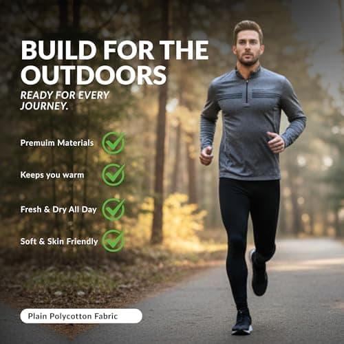 Men's Thermal Leggings Underwear Long Johns Bottoms for Winter Warmth, Men Thermal Pants Base Layer Winter for Skiing, Hiking, Cycling, Gym & Training (UK, Alpha, XL, Regular, Regular, 1, White) — view 4