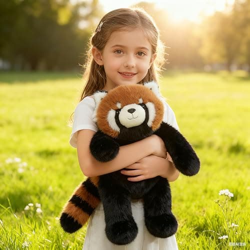 Annco 1lb 17.7‘’ Weighted Red Panda Plush Soft Toy,Anxiety Stress Relief Calming Sensory Toy for Kids Adults,Cute Plushie for Home Office Travel Decor — view 3