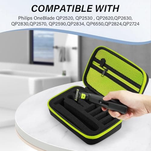 AOGOE Case for Philips O Blade QP2630, QP2520, QP2620, QP2724, QP6550, Portable Trimmer Shaver Protection, Travel Organizer Carrying Bag for O Blade, Electric Face Body Trimmer Travel Case, Black — view 6