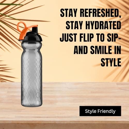 Homeshopa Sports Water Bottle, 680ml Non-Toxic BPA Free Flip Top Lid Plastic Bottle, Durable Leak Proof Drinking Bottle For Running, Gym, Fitness, Yoga, Outdoors and Camping (Pack of 3) — view 5