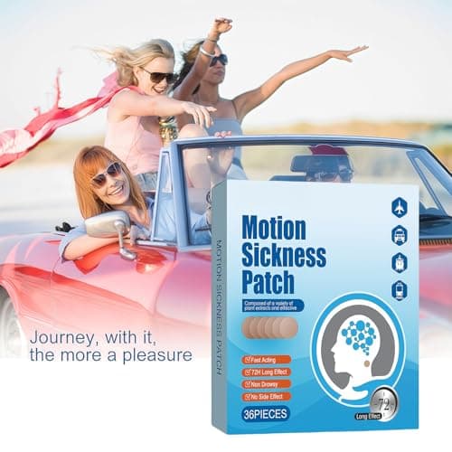 Motion Sickness Patches, 36 PCS Anti Nausea Patches for Travel, Sea Sickness Relief, Prevent Vomiting & Nausea — view 6