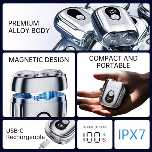 Portable Mini Electric Shaver for Men & Women – USB-C Rechargeable Waterproof Cordless Razor, Compact Travel Face & Body Trimmer for Home & Business — view 5