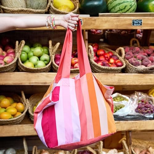 Dock & Bay Everyday Beach Tote Bag - Reusable Beach Handbag & Shopping Carrier - Miami Sorbet — view 3