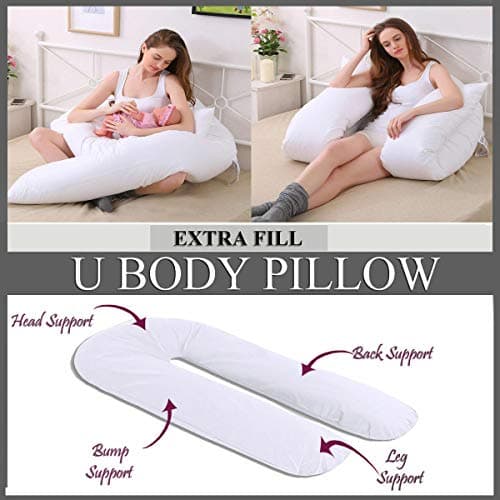 NIGHTSLEEP 12 FT Long C U Shaped Deluxe Full Body Cuddly & Maternity Pregnancy Support Pillow - Made in the UK — view 2