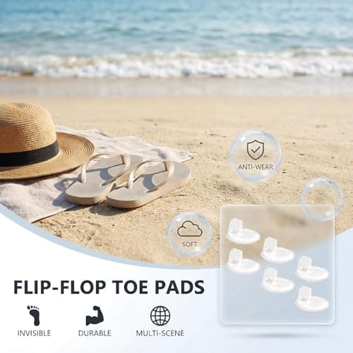 Gaomumu 3Pairs Silicone Thong Sandal Toe Protectors, Flip-Flop Toe Pads, Anti-Wear Foot Cushions, Forefoot Padding Inserts for Men and Women — view 4