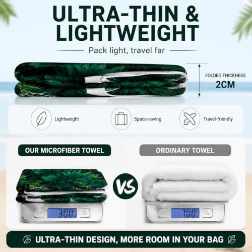 Sricam Microfibre Beach Towels for Adults, Oversized Beach Towel, Quick Dry, Sand Free, Lightweight & Absorbent Travel Towel for Swimming, Pool, Gym, Camping — view 2