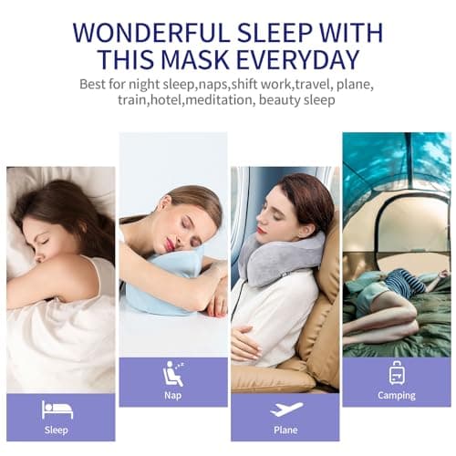 Sleep Mask for Women & Men, 100% Blackout Eye Mask with 2 Pairs Ear Plugs, Zero Pressure 3D Contoured Blindfold for Side Sleepers, Adjustable & Breathable for Travel, Nap, Deep Sleep — view 6