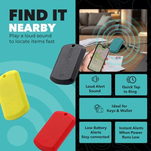WOLFTRAX Tracker Tag | Works with Apple Find My & Google Hub | UK Made — view 4